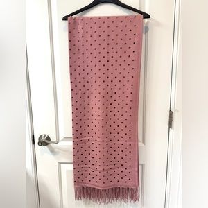 Banana Republic Dusty Rose Pink Mauve Dot Cutout Womens Wrap Scarf Shawl Neutral